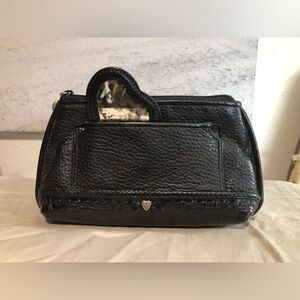 Brighton Black Leather Wallet w/ Heart Mirror and accents